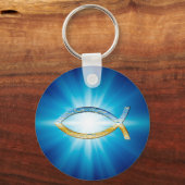 Ichthus - Christelijk visSymbool Sky & Ground Sleutelhanger (Voorkant)