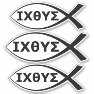 Ichthus Christelijke Vis IXOYE Jezus Christus Sticker