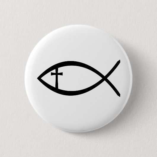 Ichthus Christelijke vis Ronde Button 5,7 Cm (Voorkant)
