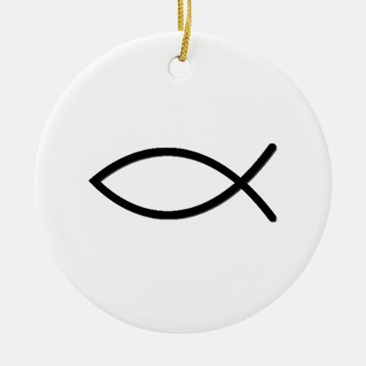 Ichthus Fish Symbol Keramisch Ornament (Voorkant)