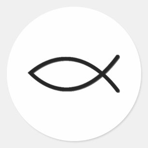 Ichthus Fish Symbol Ronde Sticker