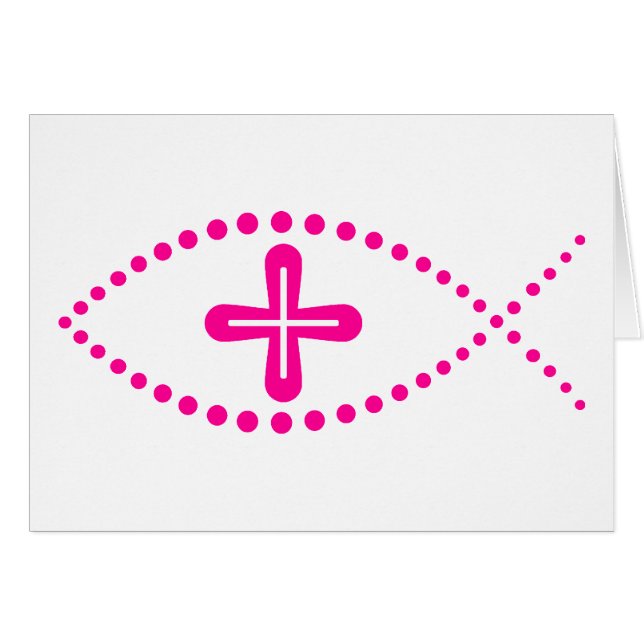 Ichthus Pink Christian Fish (Devant horizontal)