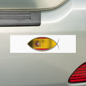Ichthus - Spaanse vlag Bumpersticker (Op auto)