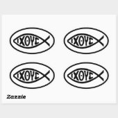 Ichthus Vis Symbool Ovale Bumperstickers Sticker (Vel)
