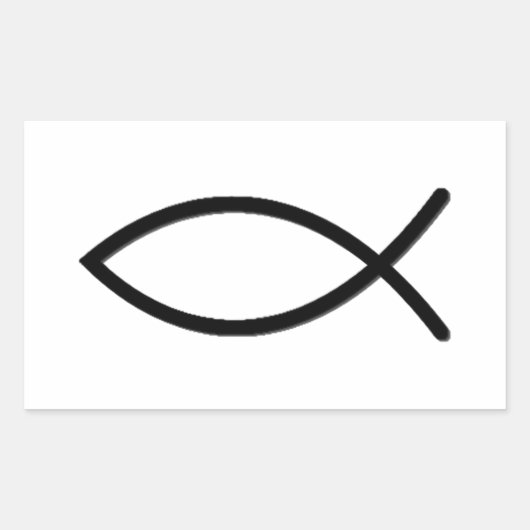 Ichthus vissymbool rechthoekige sticker (Voorkant)
