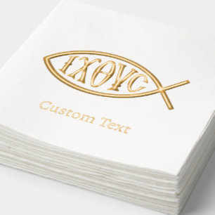 Ichthys Christelijk Symbool Patroon Folie Servetten