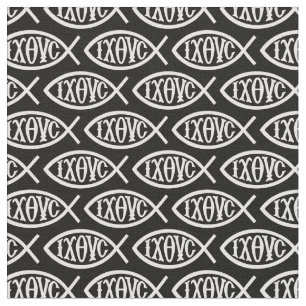 Ichthys Christelijk Symbool Patroon Stof