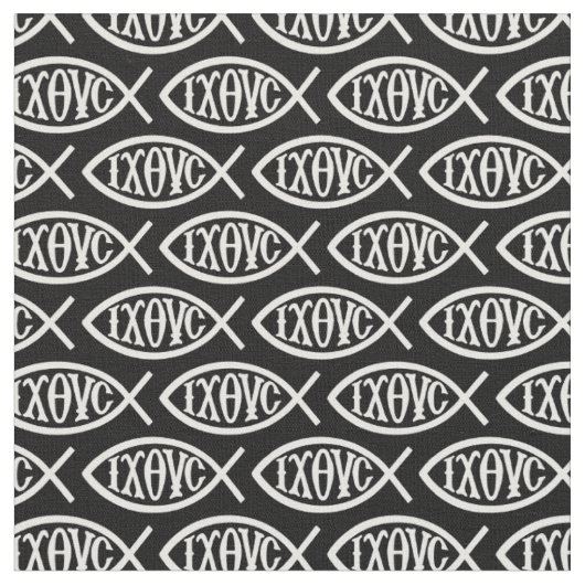 Ichthys Christelijk Symbool Patroon Stof (Close Up)