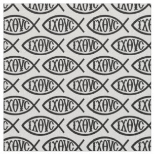 Ichthys Christelijk Symbool Patroon Stof