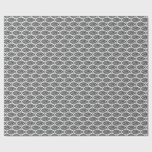 Ichthys Christian Symbol Pattern Cadeaupapier (Vlak)