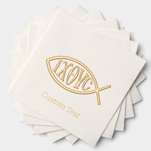 Ichthys Christian Symbol Pattern Folie Servetten (Insitu (Gestapeld))