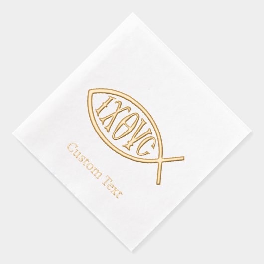Ichthys Christian Symbol Pattern Folie Servetten (Rechts)