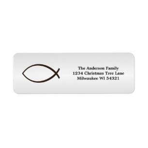 Ichthys Jesus Fish Christelijk Symbool Etiket
