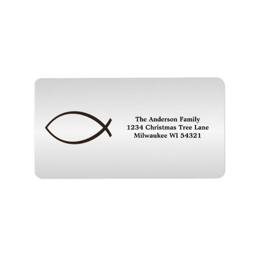 Ichthys Jesus Fish Christelijk Symbool Etiket (Voorkant)