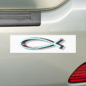 ICHTUS 3D Turquoise Bumpersticker (Op auto)