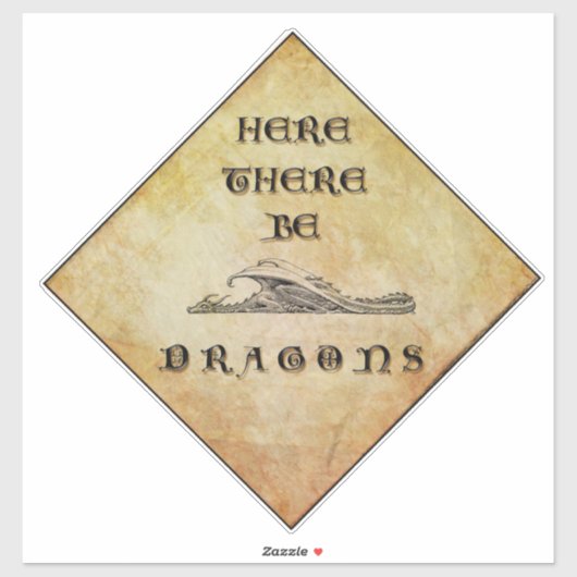 Ici Il Y A Des Stickers De Vinyle Dragons (Feuille)