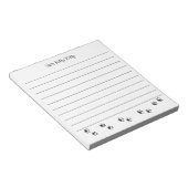Ici Kitty Kitty Empreintes de Patte Bloc-notes lig (Incliné)