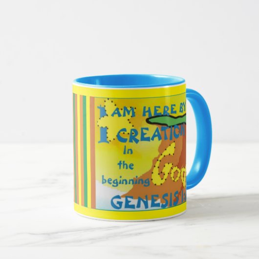 Ici Par Création (En Anglais) Mug De Café (Devant droit)