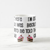 Ici Pour La Mug Drôle Du Gâteau (Centre)