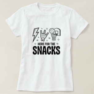 Ici pour les snacks T-shirt drôle pour les amateur