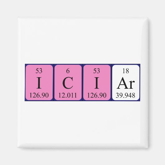 Iciar periodiek table name magnet magneet (Voorkant)
