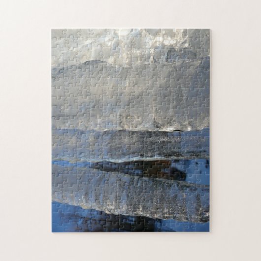 Icicles Abstracte Blauwe Winterfotografie Legpuzzel (Verticaal)