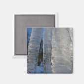 Icicles Abstracte Blauwe Winterfotografie Magneet (Voorkant / Achterkant)