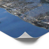 Icicles Abstracte Blauwe Winterfotografie Poster (Hoek)