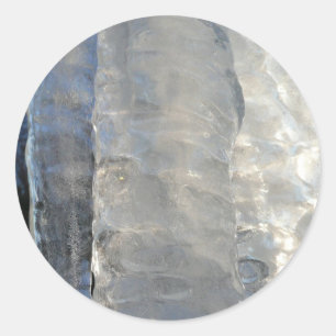 Icicles Abstracte Blauwe Winterfotografie Ronde Sticker