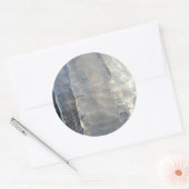 Icicles Abstracte Blauwe Winterfotografie Ronde Sticker (Envelop)