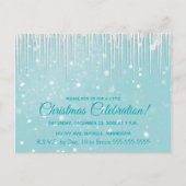 Icicles en hiver Aqua Christmas Party Invitation (Devant)