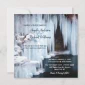 Icicles Étincelants Invitation de mariage hivernal (Devant)