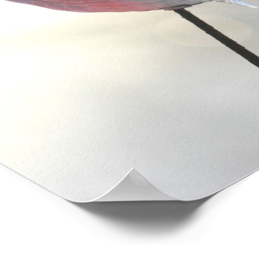 Icicles on Bird Lawn Ornament Winter Poster (Hoek)