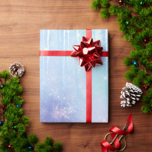 Icicles Snowflakes Crystals Blue Paars Birthday Cadeaupapier