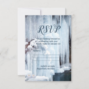 Icicles Veil de mariage hivernal carte RSVP