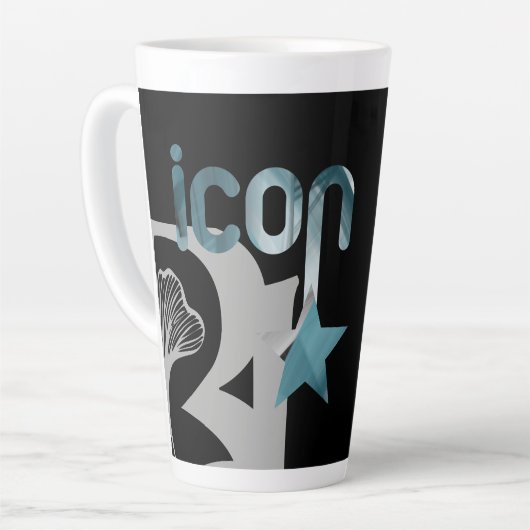 ICON Latte Mug Décor intérieur Abstrait Océan bleu (Angle gauche)