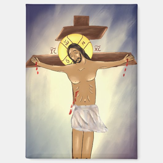 Icon of Christ on the Cross Magneet (Voorkant)