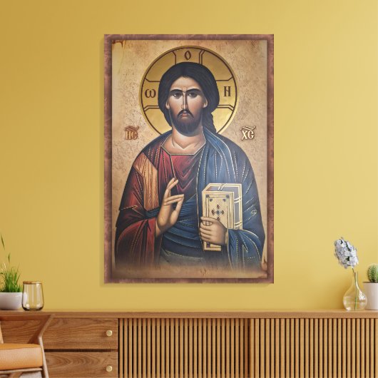 Icon of the Jesus Christ Canvas Afdruk (Insitu (Woonkamer))