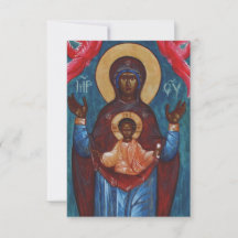 Icon of the Sign Byzantine Holy Card | Ave Maria