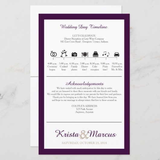 Icon TImeline Wedding Program (Voorkant / Achterkant)