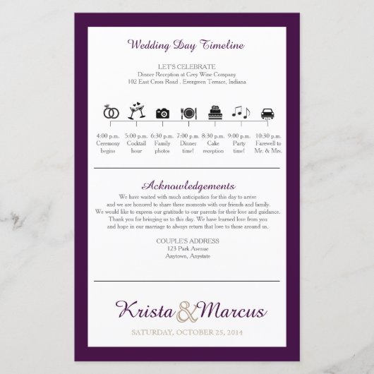 Icon TImeline Wedding Program (Voorkant)