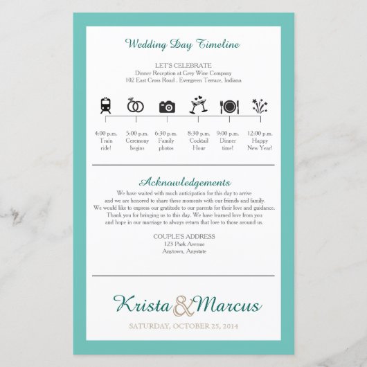 Icon TImeline Wedding Programme (Devant)