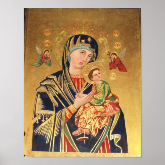 ICON - Vierge et bébé Jésus et anges POSTER (Devant)