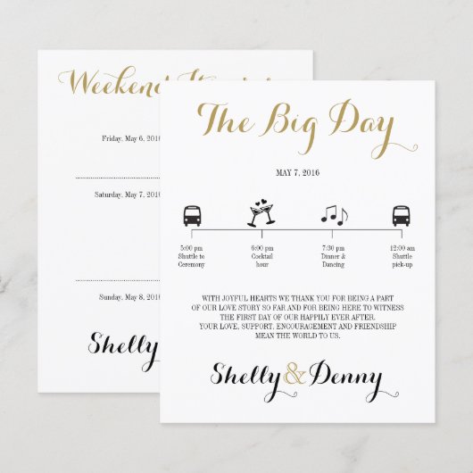 Icon Wedding Itinerary (Voorkant / Achterkant)