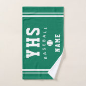 Icône de baseball, nom personnalisé et école, cade (Serviette à main)