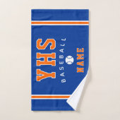 Icône de baseball, nom personnalisé et école, cade (Serviette à main)
