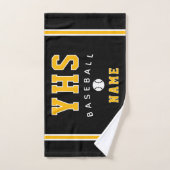 Icône de baseball, nom personnalisé et école, cade (Serviette à main)