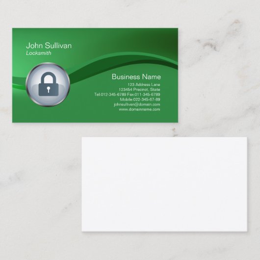 Icône de cadenas Carte de visite Locksmith (Devant / Derrière)