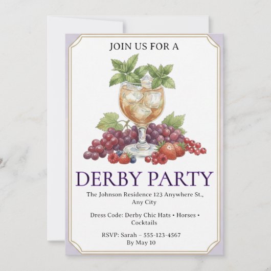 Icône de cheval de Derby pour les invitations (Devant)