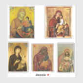 Icône de la Vierge Marie Sticker rectangulaire (Feuille)